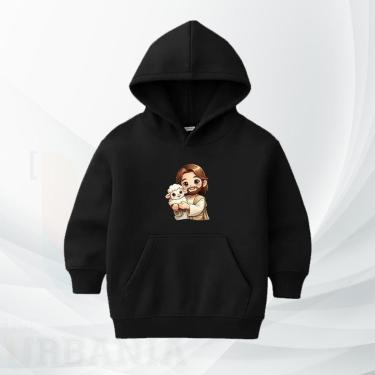 Imagem de Moletom Infantil Canguru com Ovelhinha Blusa moleton com Capuz Flanelada Confortável-Unissex