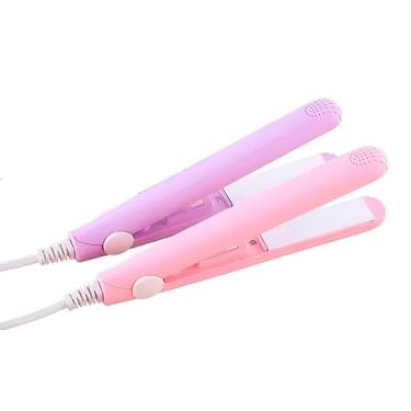 Imagem de Mini Chapinha Prancha Alisadora De Bolsa Portátil rosa