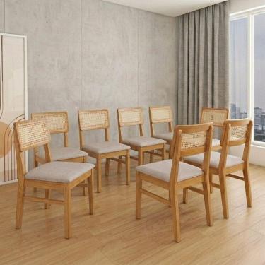 Imagem de Conjunto 8 Cadeiras Madeira Maciça Origem Amendoa