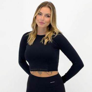 Imagem de Blusa Rosa Bella Cropped Manga Longa Feminina-Feminino