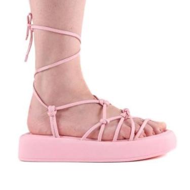 Imagem de Sandália Feminina Amarração Ramarim 2339224 Pink-Feminino
