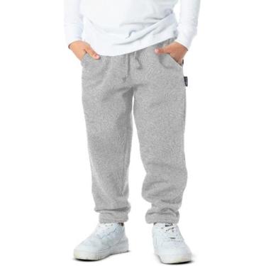 Imagem de Calça Infantil Menino Moletinho Básica Lisa Inverno Cinza - VRASALON, 