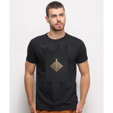 Imagem de Camiseta masculina Preta algodao Simbolo Nordico Arvore da Vida Arte