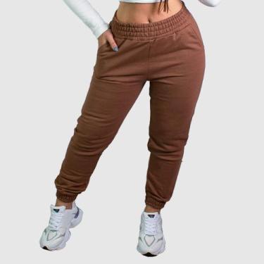 Imagem de Calca Jogger Calça Moletom Feminino Flanelada Blogueira - Swiss Boutiq