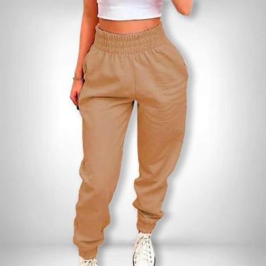 Imagem de Calca Jogger Calça Moletom Feminino Flanelada Blogueira - SWISS BOUTIQ