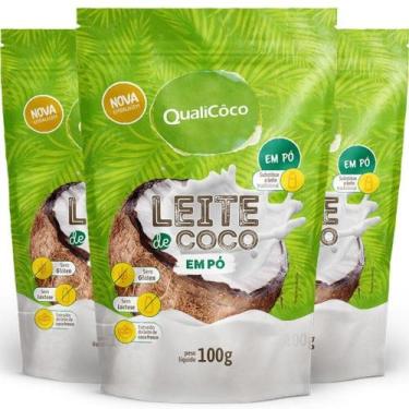 Imagem de Kit 3 Leite de coco em pó Qualicôco 100g