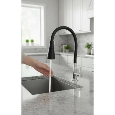Imagem de Torneira Flexível Gourmet Cozinha Jato Duplo Preto - Congratulations S