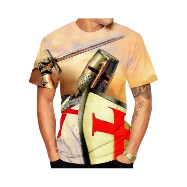 Imagem de Camiseta Masculina De Verão Com Estampa 3D E Padrão Cruzado, Casual E 