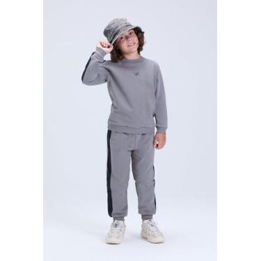 Imagem de Conjunto Infantil de Inverno Masculino Moletom Faixas Laterais - Vida 