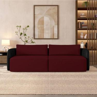 Imagem de Sofá Living Sala de Estar Abel 240cm Bipartido pés de Madeira PU/Velud