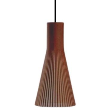 Imagem de Luminária Teto Tipo Pendente Funil Mdf - Completa Cor: Marrom - LENOBR