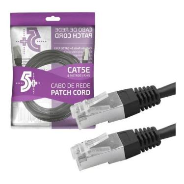 Imagem de Cabos De Rede Patch Cord Cat5e Rj45 Ftp 5m Preto 018-9912 - - Congratu