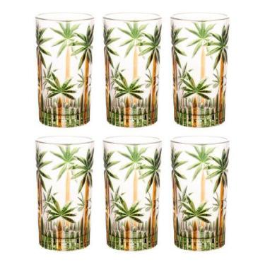 Imagem de Conjunto 6 Copos Altos Cristal Palm Tree 360ml Wolff