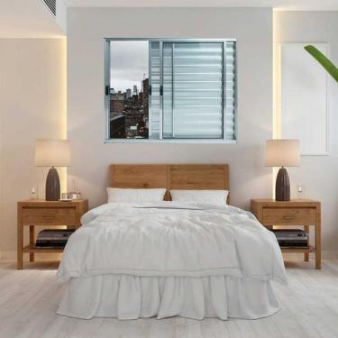 Imagem de Janela Alumínio Veneziana 3 Folhas 120x120cm Natural Brilhante Plus Lu