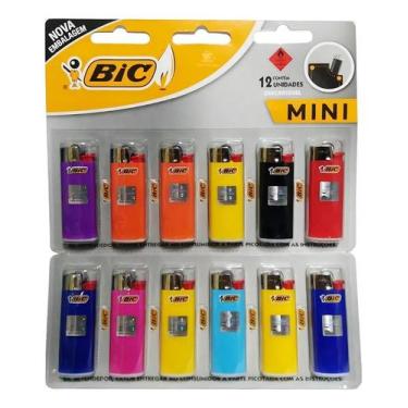 Imagem de Cartela Isqueiro Mini Bic 12 unidades