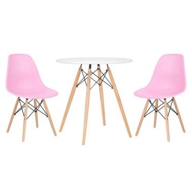 Imagem de Laraz, Mesa redonda Eames 70 cm + 2 cadeiras Eiffel DSW