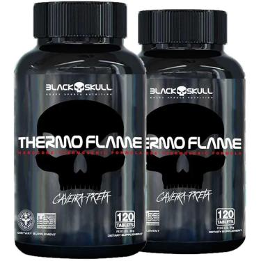 Imagem de 2x Thermo Flame Termogênico 120 Tab Cada Black Skull-Unissex