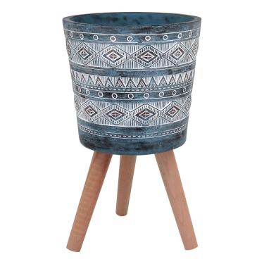 Imagem de CACHEPÔ RESINA 54x32x32cm CINZA VASO DECORATIVO ENFEITE DECORAÇÃO CASA PLANTA