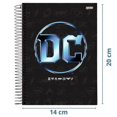 Imagem de Caderno Espiral 1/4 80 Folhas DC Comics Capa Dura - jandaia, Preto
