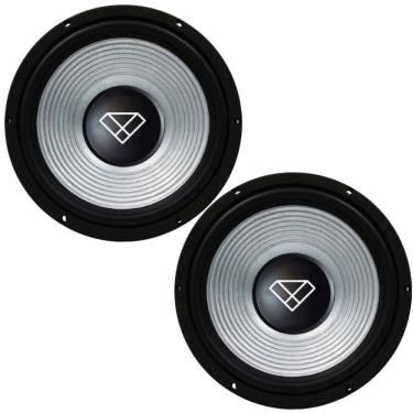 Imagem de Kit 2 Subwoofer Automotivo para Som Prata 12 Polegadas 200W RMS 4 OHMS Grave Potente Leson