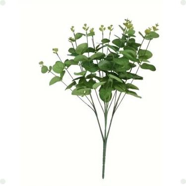 Imagem de Buquê de Folhagem Artificial Eucalipto 50 cm Ref 1139 MC para Decoração com Fácil Manut...