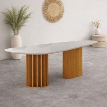 Imagem de Mesa de Jantar Orgânica com vidro 2 Torres 2x1 Arbo Design