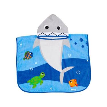 Imagem de Toalha Poncho Tubarão 100% Algodão 17068 - Buba, Azul