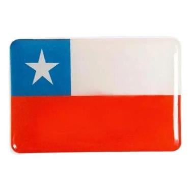 Imagem de Adesivo Resinado Bandeira do Chile 4x6cm SPTS
