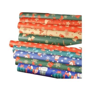 Imagem de Papel De Presente De Natal Do Papai Noel, Embalagem Kraft Para Present