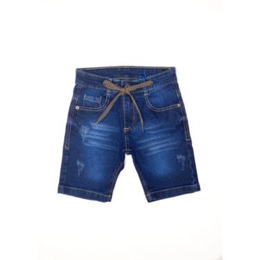 Imagem de Bermuda Jeans infantil masculina Clubinho, Jeans escuro, 6