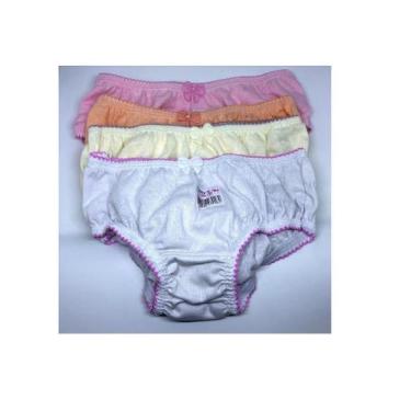 Imagem de Calcinha Infantil de Algodão Lisa G Kit C/ 4 - Famy