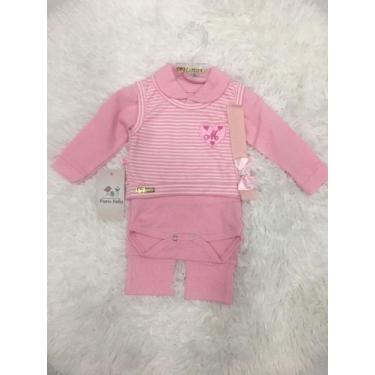 Imagem de Conjunto baby LIZ 3 PCs calça, macacão e tiara