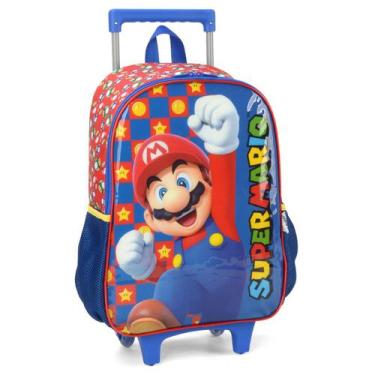 Imagem de Mochila Escolar Rodinha Infantil Super Mario Bros Luxcel