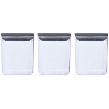 Imagem de Conjunto de 3 Potes Herméticos 1L Potinhos de Plástico com Tampa Porta