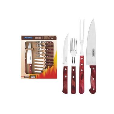 Imagem de Kit para Churrasco Tramontina Cabo Vermelho 14 Peças