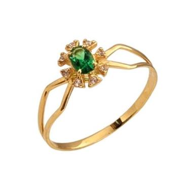 Imagem de Anel Feminino Estilo Formatura Em Ouro 18K - COMERCIAL