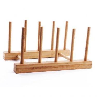 Imagem de Escorredor de Pratos Copos Porta Pratos de Bancada em Bambu - Top Chef
