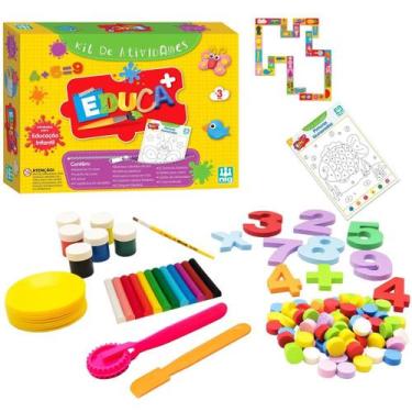 Imagem de Conjunto de Atividades Infantis Educativas Educa+ Com Massinha Pintura