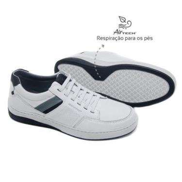 Imagem de Sapatênis Leve Couro Branco LeveComfort, 41