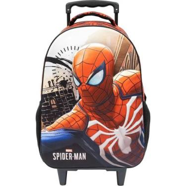 Imagem de Mochila Escolar Rodinhas Infantil Spider Man Homem Aranha 3D Alto Rele