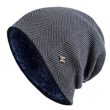 Imagem de Gorro Unissex de Inverno Peluciado Xthree em Acrílico Azul Marinho Estiloso Simples e Moderno Adulto