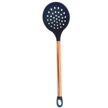 Imagem de Escumadeira Silicone Para Fritura Linha Premium - Paramount, Azul escu