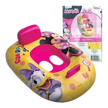 Imagem de Boia Inflável Infantil Piscina Praia Bote Fralda Bebê Minnie - Etitoys