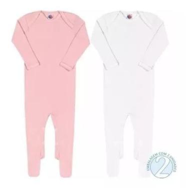 Imagem de Kit 2 Macacão Manga Longa Pezinho Bebe Menino Tip Top  - Hiper Textil 