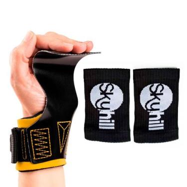 Imagem de Kit Hand Grip Legacy Skyhill Colors e Munhequeira Suor Preta, Lona pre