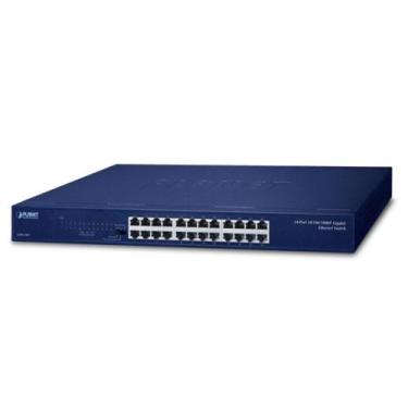Imagem de Gsw-2401 switch 24 portas 10/100/1000 mbps planet rack19