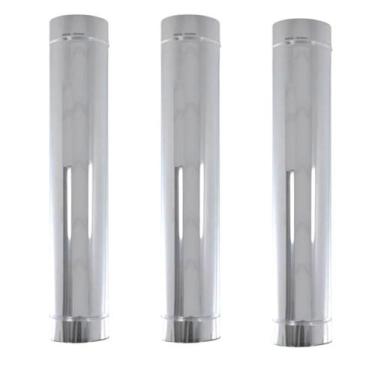 Imagem de Kit Chaminé Duto 5 Polegadas Inox 430 Brilhante 3 unidades - INOX LAUR