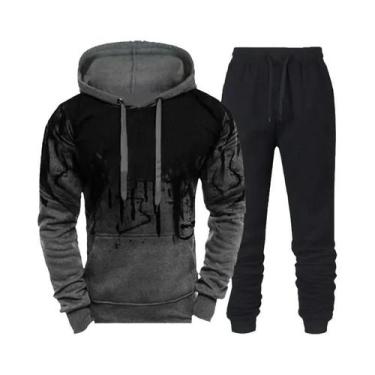 Imagem de Conjunto De Moletom Camuflado Masculino Outono Inverno Com Capuz E Cal