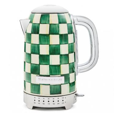 Imagem de Chaleira elétrica MacKenzie-Childs Sterling Check inox verde e branca 8 xícaras 1500W 110V