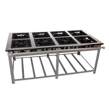 Imagem de Fogão a Gás Industrial Maxi Inox MI8 8 Queimadores Duplos em Ferro Fundido Inox Venâncio